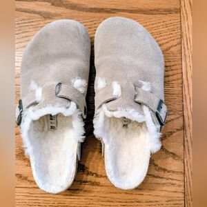 Birkenstock Boston Shearling-Lined Suede Clog